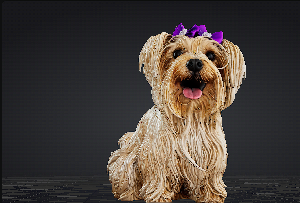 3D model of a Yorkshire dog